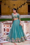 Lnb1450 Zari Shimmer Embroidery Work Lehenga With Blouse Dupatta Wholesale In India